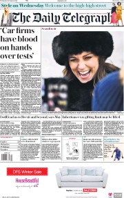 The Daily Telegraph () Newspaper Front Page for 31 January 2018