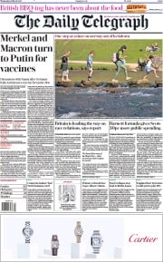 The Daily Telegraph () Newspaper Front Page for 31 March 2021