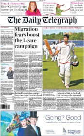 The Daily Telegraph () Newspaper Front Page for 31 May 2016