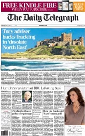 The Daily Telegraph () Newspaper Front Page for 31 July 2013