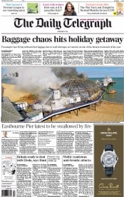 The Daily Telegraph () Newspaper Front Page for 31 July 2014