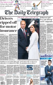 The Daily Telegraph () Newspaper Front Page for 31 July 2017