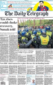 The Daily Telegraph () Newspaper Front Page for 31 August 2020