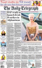 The Daily Telegraph () Newspaper Front Page for 31 August 2021
