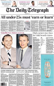 The Daily Telegraph () Newspaper Front Page for 3 October 2013