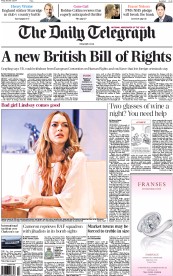 The Daily Telegraph () Newspaper Front Page for 3 October 2014