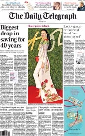 The Daily Telegraph () Newspaper Front Page for 3 December 2013