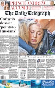 The Daily Telegraph () Newspaper Front Page for 3 December 2019
