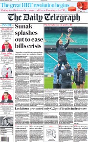 The Daily Telegraph () Newspaper Front Page for 3 February 2022
