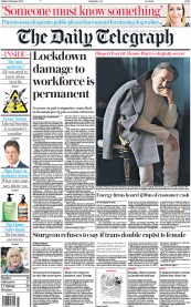 The Daily Telegraph () Newspaper Front Page for 3 February 2023