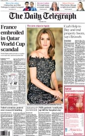 The Daily Telegraph () Newspaper Front Page for 3 June 2014