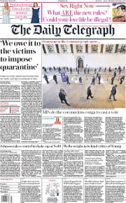 The Daily Telegraph () Newspaper Front Page for 3 June 2020