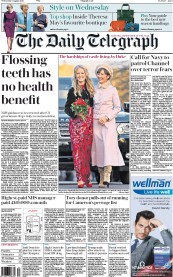 The Daily Telegraph () Newspaper Front Page for 3 August 2016