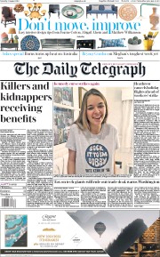 The Daily Telegraph () Newspaper Front Page for 3 August 2019