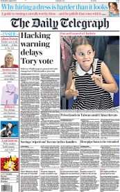 The Daily Telegraph () Newspaper Front Page for 3 August 2022