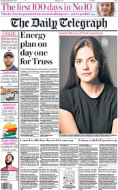 The Daily Telegraph () Newspaper Front Page for 3 September 2022