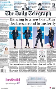 The Daily Telegraph () Newspaper Front Page for 4 October 2018