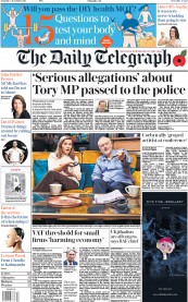 The Daily Telegraph () Newspaper Front Page for 4 November 2017
