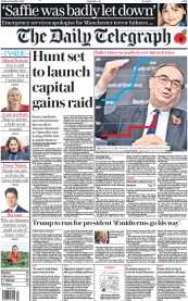 The Daily Telegraph () Newspaper Front Page for 4 November 2022