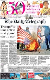 The Daily Telegraph () Newspaper Front Page for 4 January 2020