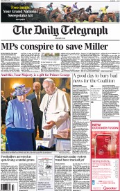 The Daily Telegraph () Newspaper Front Page for 4 April 2014