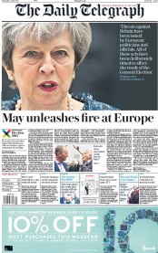 The Daily Telegraph () Newspaper Front Page for 4 May 2017