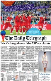 The Daily Telegraph () Newspaper Front Page for 4 July 2018