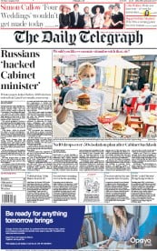 The Daily Telegraph () Newspaper Front Page for 4 August 2020