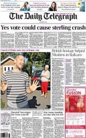The Daily Telegraph () Newspaper Front Page for 4 September 2014