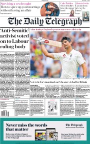 The Daily Telegraph () Newspaper Front Page for 4 September 2018