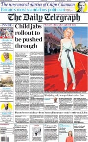 The Daily Telegraph () Newspaper Front Page for 4 September 2021