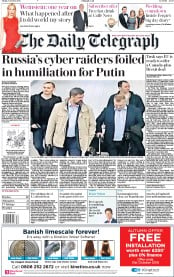 The Daily Telegraph () Newspaper Front Page for 5 October 2018