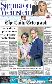 The Daily Telegraph () Newspaper Front Page for 5 October 2019