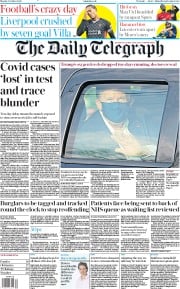 The Daily Telegraph () Newspaper Front Page for 5 October 2020