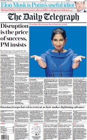 The Daily Telegraph () Newspaper Front Page for 5 October 2022