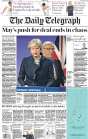 The Daily Telegraph () Newspaper Front Page for 5 December 2017