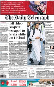 The Daily Telegraph () Newspaper Front Page for 5 January 2016