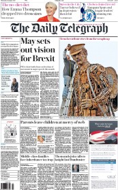 The Daily Telegraph () Newspaper Front Page for 5 January 2017