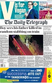 The Daily Telegraph () Newspaper Front Page for 5 January 2019