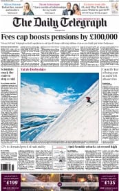 The Daily Telegraph () Newspaper Front Page for 5 February 2015