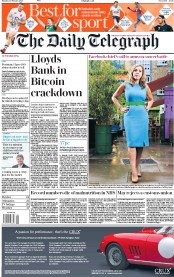 The Daily Telegraph () Newspaper Front Page for 5 February 2018