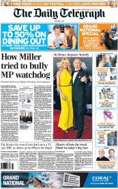 The Daily Telegraph () Newspaper Front Page for 5 April 2014