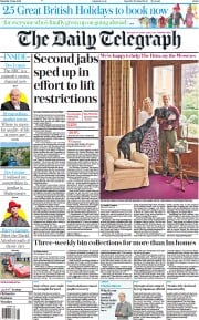 The Daily Telegraph () Newspaper Front Page for 5 June 2021