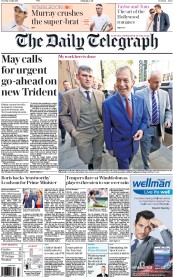The Daily Telegraph () Newspaper Front Page for 5 July 2016