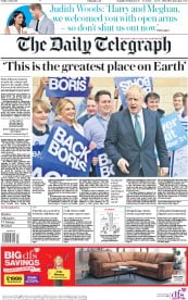 The Daily Telegraph () Newspaper Front Page for 5 July 2019