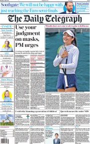 The Daily Telegraph () Newspaper Front Page for 5 July 2021