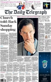 The Daily Telegraph () Newspaper Front Page for 5 August 2015