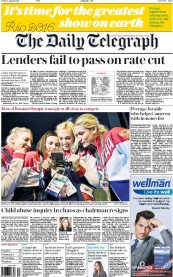The Daily Telegraph () Newspaper Front Page for 5 August 2016