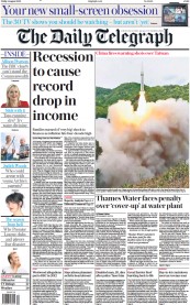 The Daily Telegraph () Newspaper Front Page for 5 August 2022