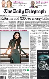 The Daily Telegraph () Newspaper Front Page for 5 September 2011